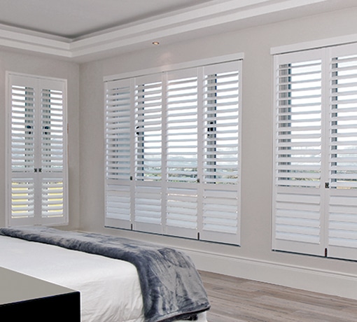 White plantation shutters